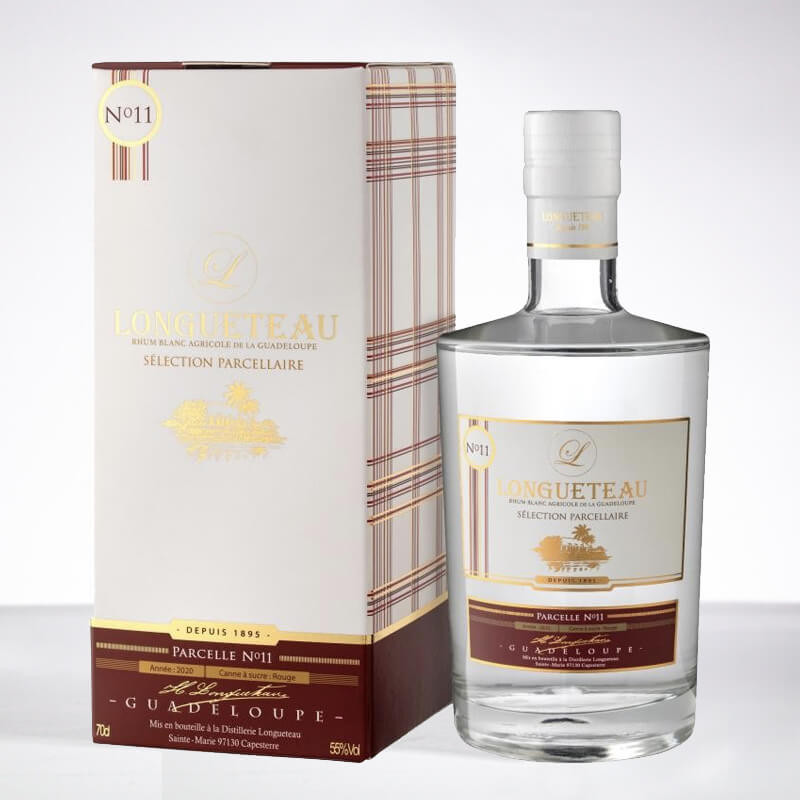 Longueteau rhum agricole blanc parcelle n°11, 55%, guadeloupe, 70cl 