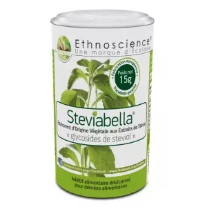 Stévia blanche en poudre 15 g - édulcorant naturel - Ethnoscience